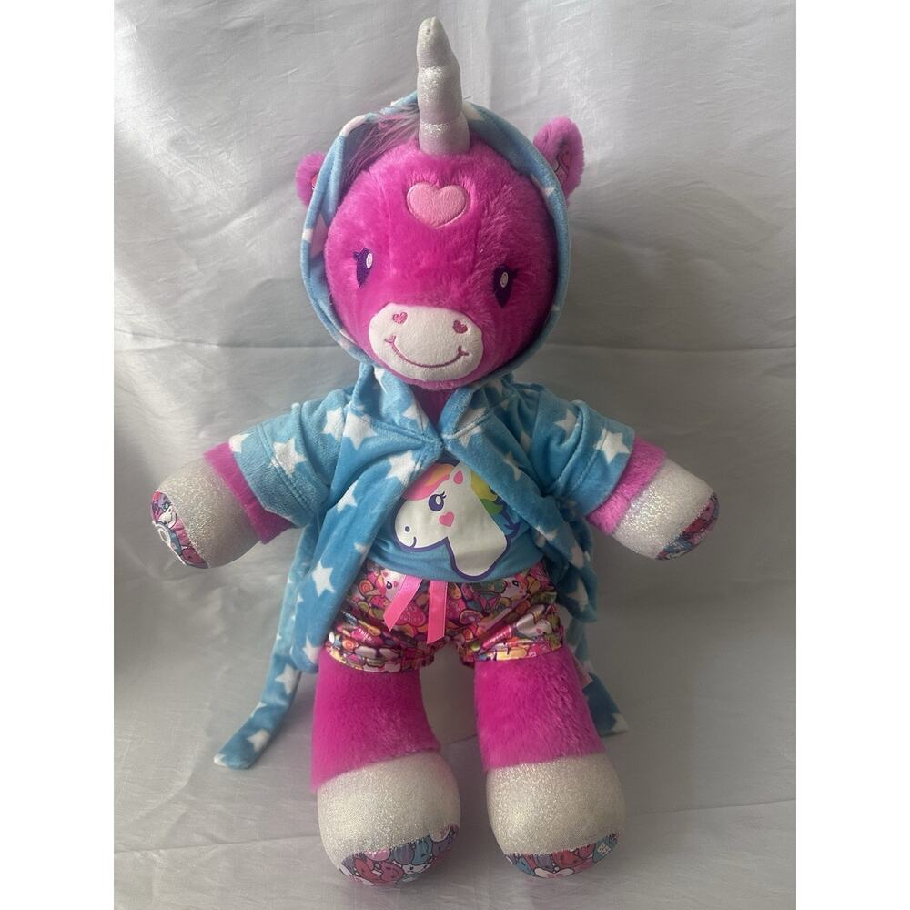 Build a Bear Pink Candy Hearts Unicorn 17” with Outfit HTF